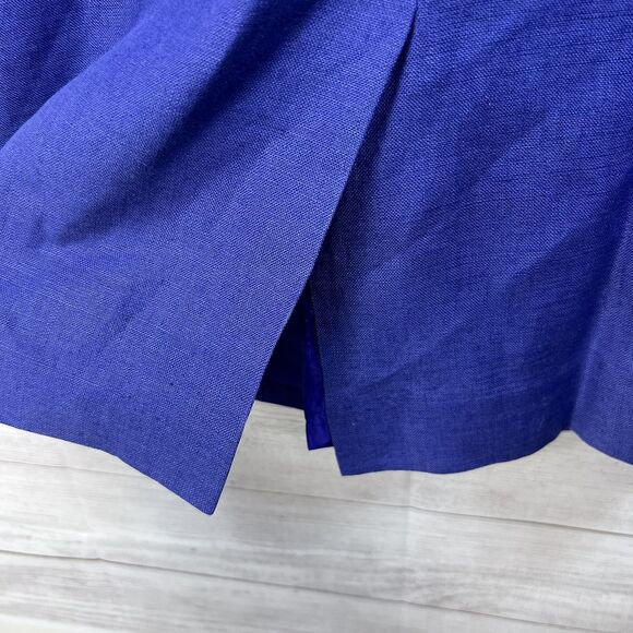 Vintage Brooks Brothers Blue Dress Linen Made In USA Sz 8 50s 60s Pearl Buttons - Picture 11 of 14